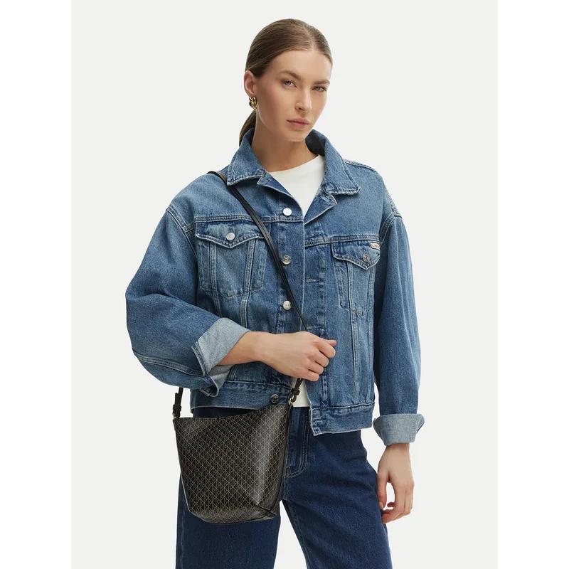 Τσάντα Calvin Klein Emblem Aop Sm Bucket Crossbody LV04F3506G Μαύρο