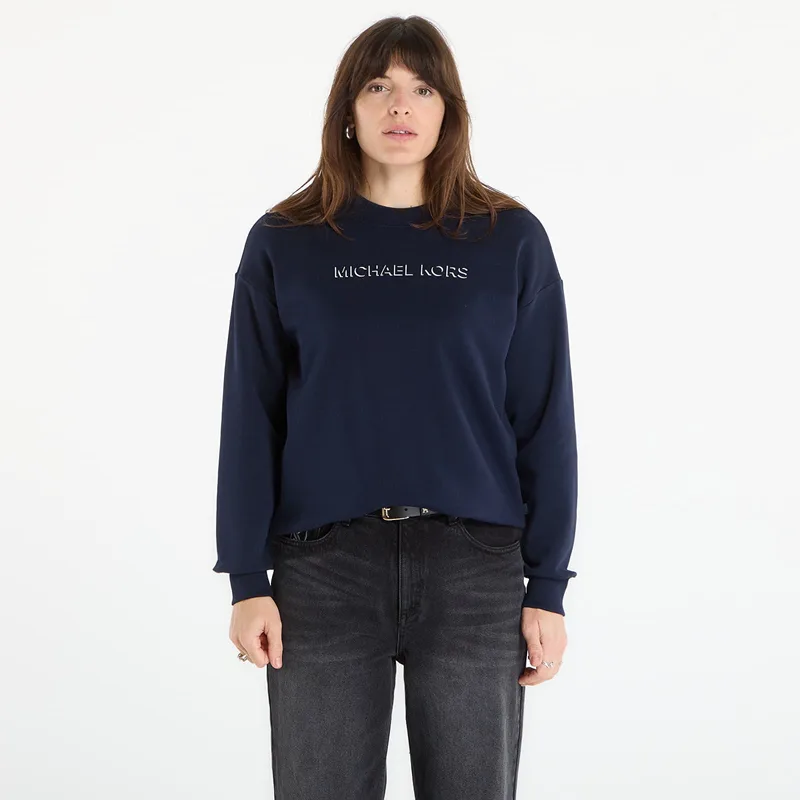 Φούτερ Michael Kors Mk Shdw Embssed Logo Crew Midnight Blue M
