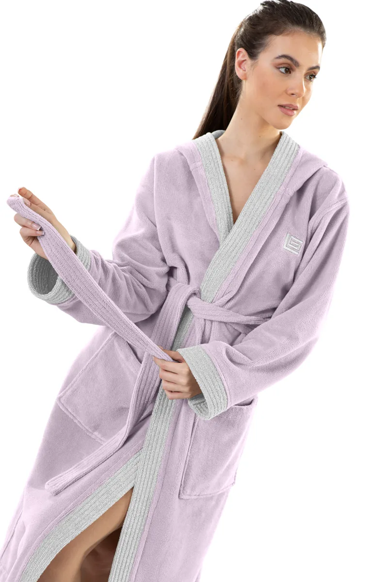 Μπουρνούζι Με Κουκούλα Ενηλίκων Polycotton Medium Monogram Lilac Guy Laroche (Ύφασμα: 60% Cotton - 40% Polyester, Χρώμα: Λιλά, Μέγεθος: Medium) - Guy Laroche - 5206480703041