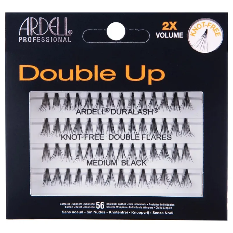 Ardell Professional Double Up Duralash Knot-Free Double Flares Lashes - Medium Black (56pcs)