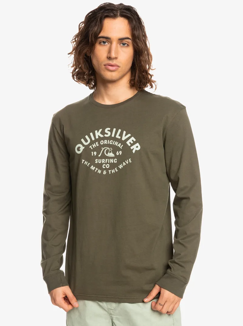 Quiksilver Ανδρικό T-Shirt Longsleeve Script Talk EQYZT07055-CRE0 Χακί