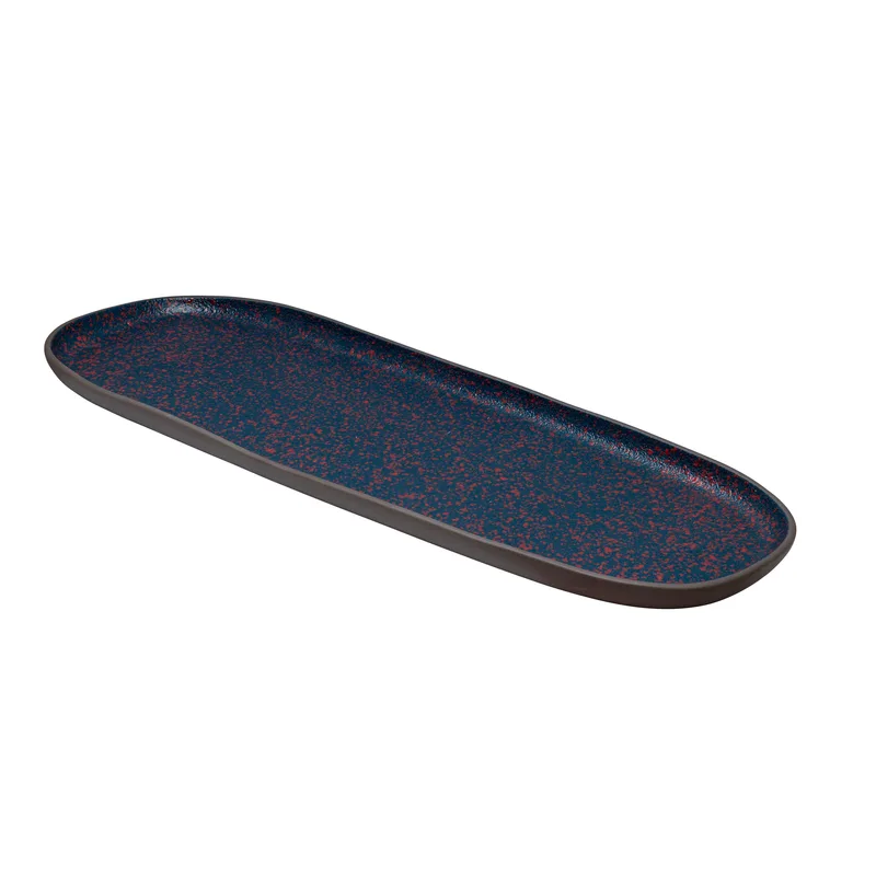 Πιατέλα Πορσελάνης Οβαλ Granite Lava 50cm