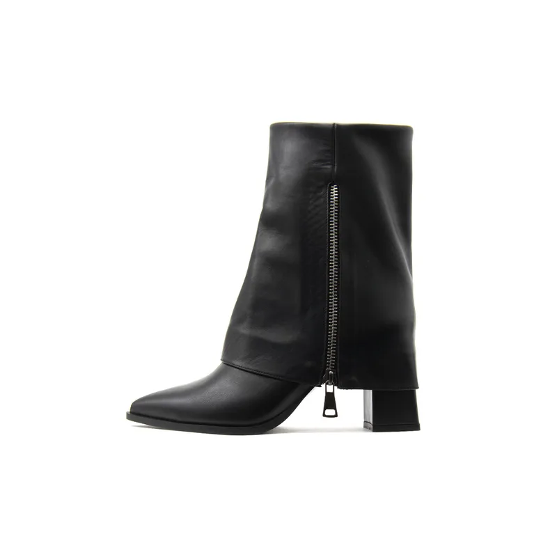 Μποτάκια/Low boots Fardoulis LEATHER MID HEEL ANKLE BOOTS WOMEN