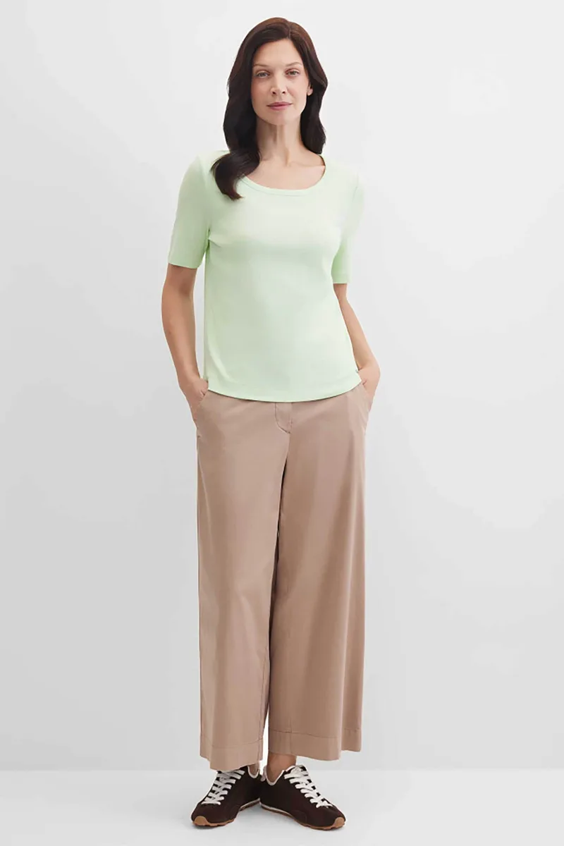Gerry Weber γυναικείο παντελόνι capri Loose Wide Fit - N67109144040 Καμηλό