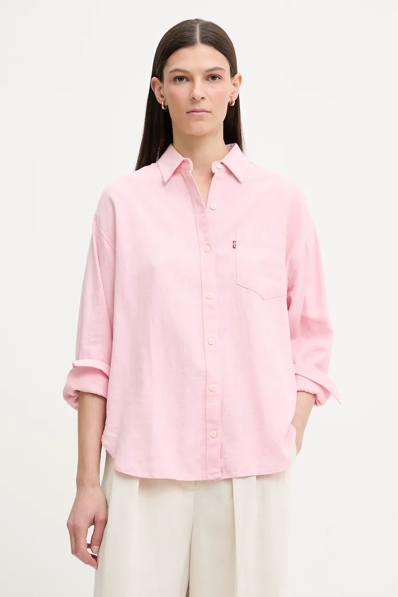 Levi's πουκάμισο γυναικείο με λινό HARLIE BOYFRIEND