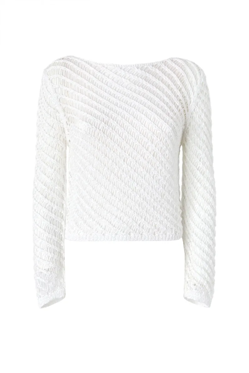 PINKO ΜΠΛΟΥΖΑ FAGLIA SWEATER ΛΕΥΚΗ