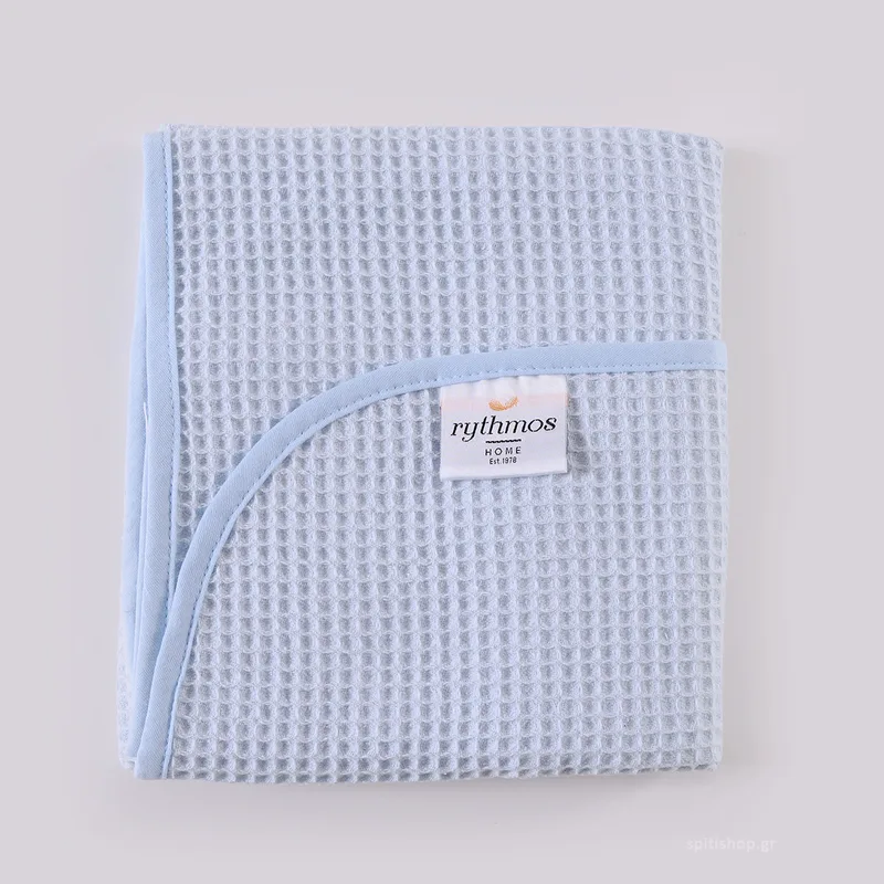 Κουβέρτα Πικέ Αγκαλιάς (80x90) Rythmos Sweety Blue