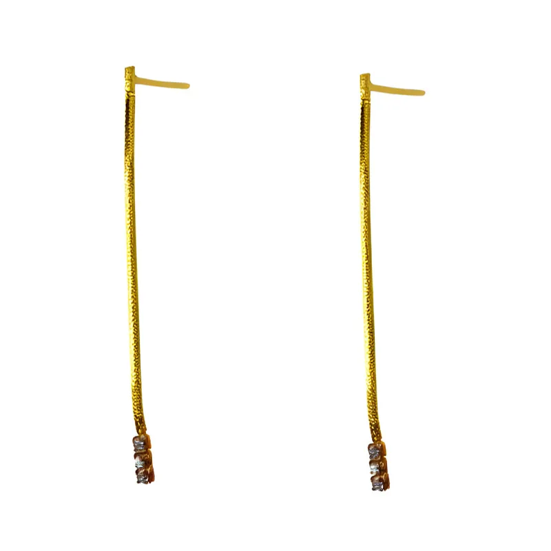 Σκουλαρίκια Κρεμαστά Επίχρυσα 925 με zircon Gatsa SK556