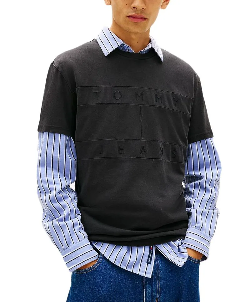 Ανδρικό T-shirt Μαύρο Tommy Jeans DM0DM22312-BDS