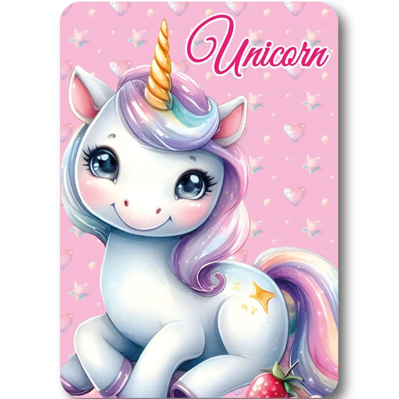 Κουβέρτα Fleece Κούνιας 100x140 Dimcol Unicorn 56 Ροζ