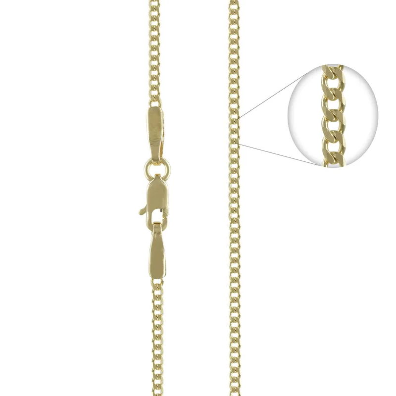 Κίτρινη Χρυσή Αλυσίδα Gourmet #2 AL124 k14 50cm