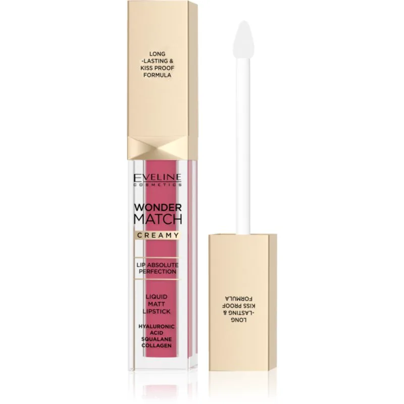 Eveline Cosmetics Wonder Match μακράς διαρκείας ρευστό κραγιόν ματ με υαλουρονικό οξύ απόχρωση 03 Mauve 6,8 ml