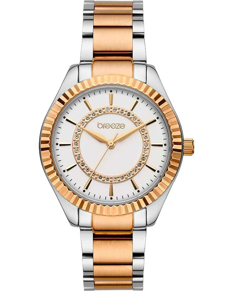 BREEZE Magnificent Crystals - 712471.4, Silver case with Stainless Steel Bracelet