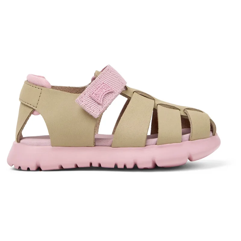 CAMPER Oruga - Πέδιλα Για Κορίτσια - Μπεζ, Μέγεθος 26, Smooth leather/Cotton fabric