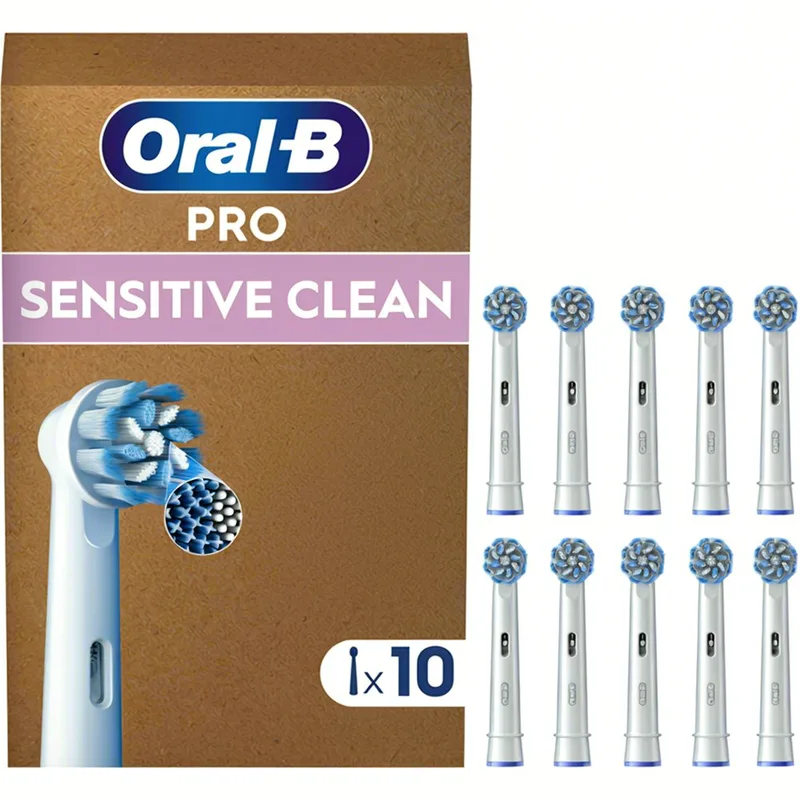 Oral-B Pro Sensitive Clean Soft Electric Toothbrush Head Replacement White Ανταλλακτικές Κεφαλές Ηλεκτρικής Οδοντόβουρτσας για Απαλό Βούρτσισμα, Αφαίρεση της Πλάκας & Απαλές Ίνες με Ένδειξη Αντικατάστασης της Κεφαλής 10 Τεμάχια