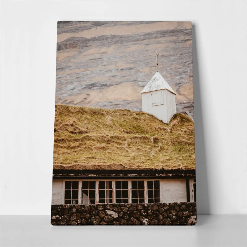 Πίνακας σε Καμβά RUSTIC FARMHOUSE CABIN ROOF