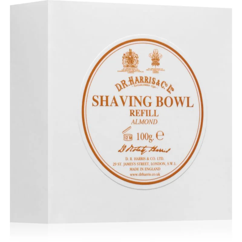 D.R. Harris Shawing Bowl Refill Σαπούνι ξυρίσματος ανταλλακτικό Almond 100 γρ