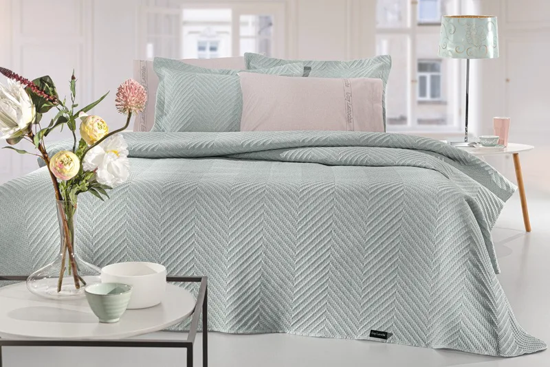 Σετ Κουβερλί Ημίδιπλο 2 Τεμαχίων Guy Laroche Hamptons Mint 180x240