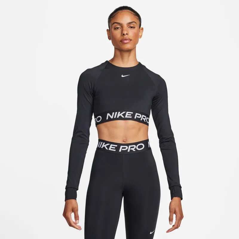 Nike Pro 365 Dri-FIT Γυναικεία Cropped Μπλούζα με Μακρύ Μανίκι (9000173192_1480)