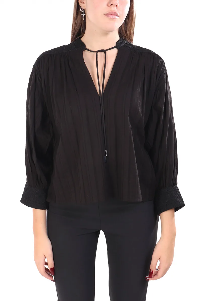 BOSS CASUAL ΜΠΛΟΥΖΑ C_BRODES ΑΝΟΙΓΜΑ ΜΠΡΟΣΤΑ ΔΕΣΙΜΟ ΛΑΙΜΟ ΜΑΥΡΟ