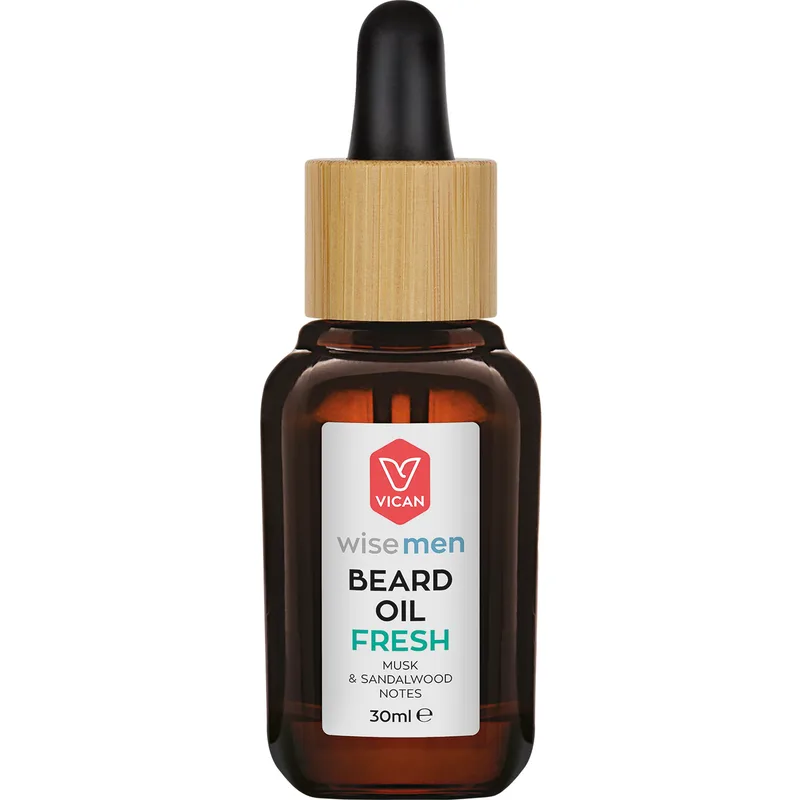 Vican Wise Men Beard Oil Fresh Ενυδατικό Λάδι που Προστατεύει & Μαλακώνει τα Γένια με Άρωμα Musk & Σανταλόξυλου 30ml