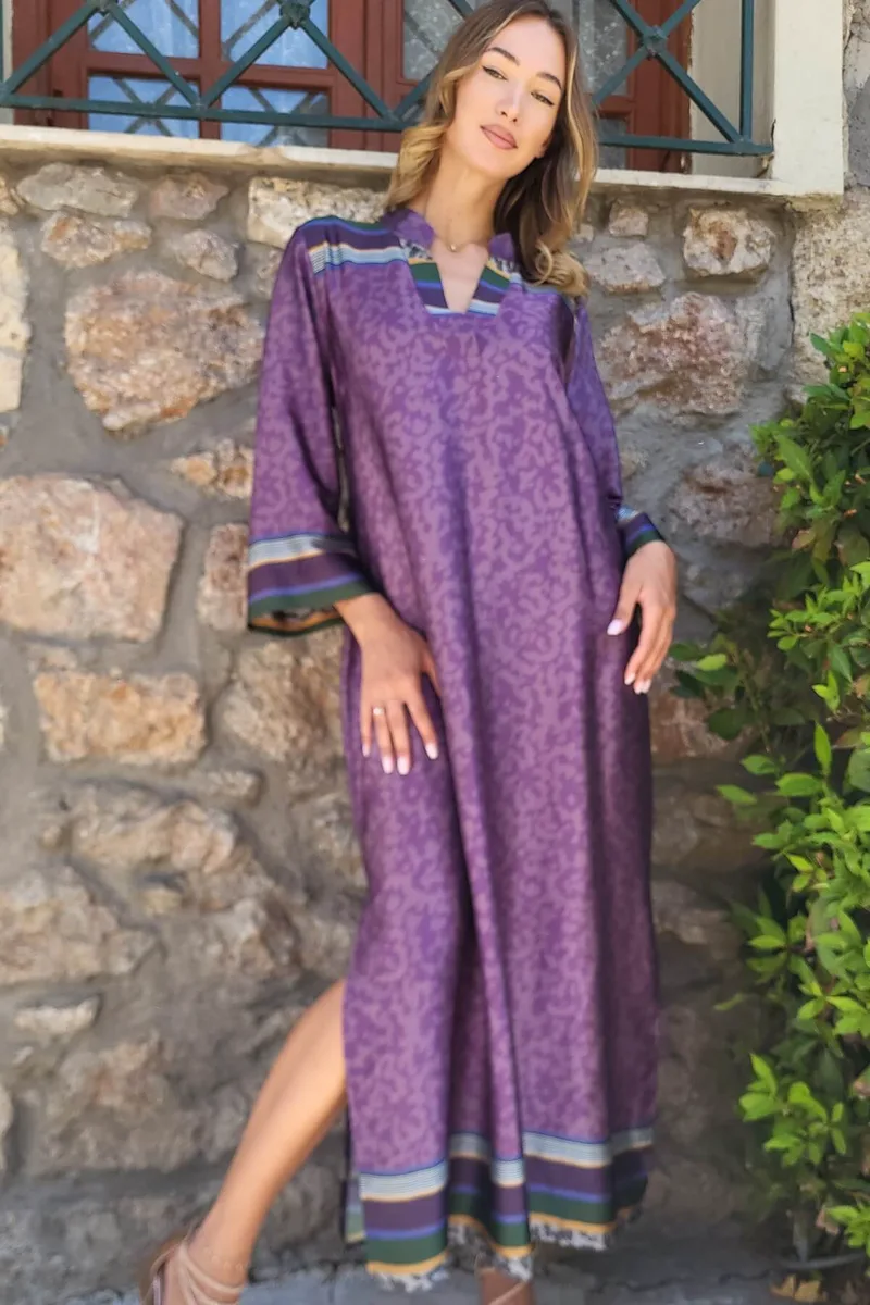 ΦΟΡΕΜΑ PLUS SIZE ΣΑΤΕΝ ΕΜΠΡΙΜΕ MULTICOLOR