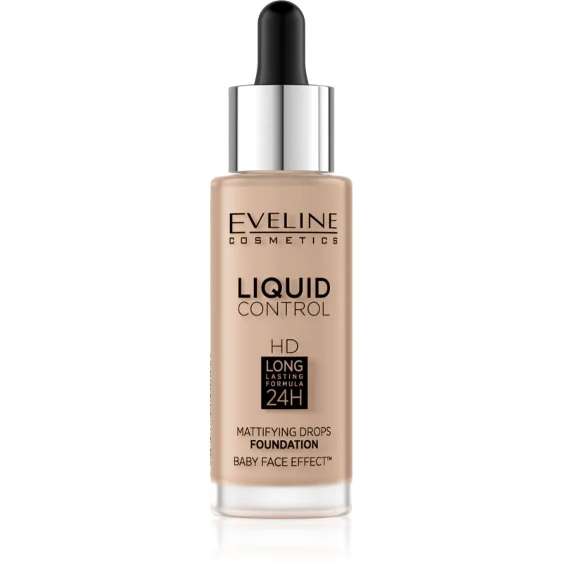 Eveline Cosmetics Liquid Control υγρό μεικ απ με σταγονόμετρο απόχρωση 035 Natural Μπεζ 32 ml