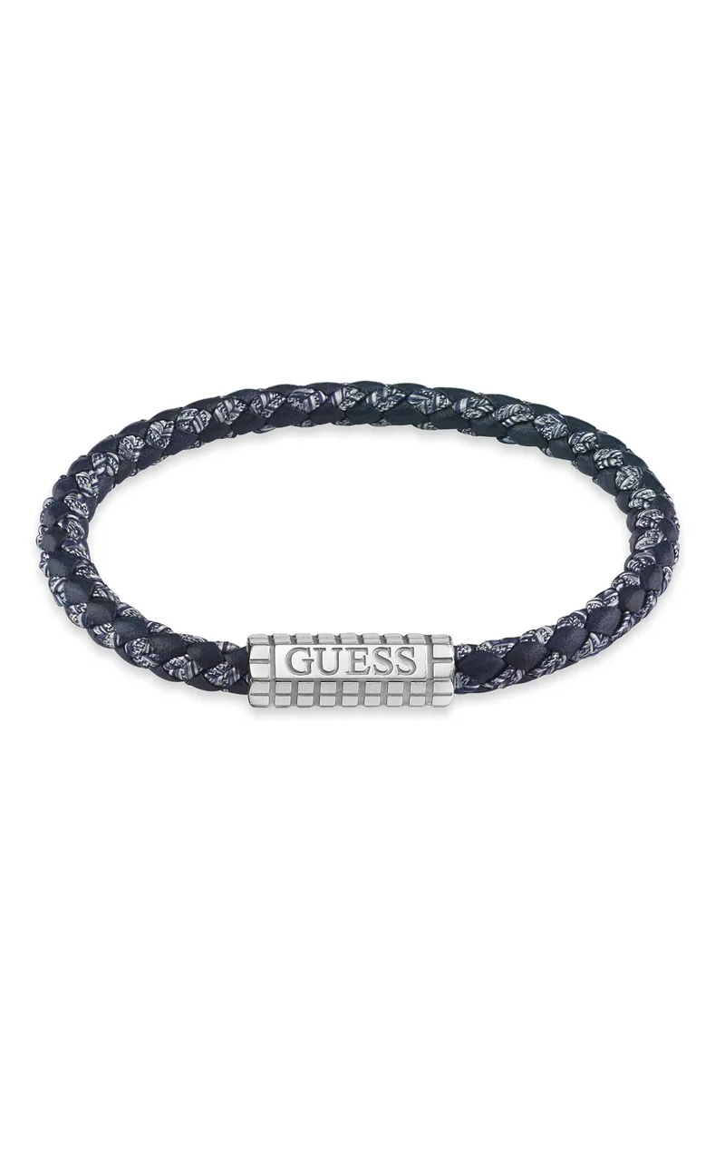 GUESS STEEL MARE MAGNUM JUMB05036JWSTBAL Βραχιόλι Δίχρωμο Δερμάτινο Με Λογότυπο