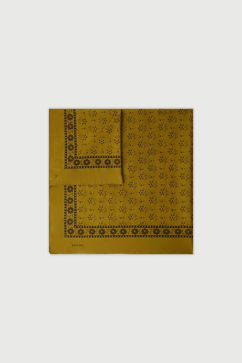 Soeur γυναικείο φουλάρι με all-over print "Classiq" - ECH1505FOULARDC Μουσταρδί