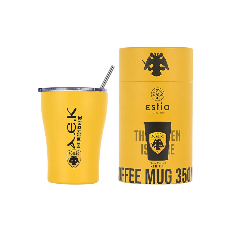 Θερμός-Ποτήρι Ανοξείδωτο AEK Bc Edition Estia 350ml-9x13εκ. 00-13271 (Υλικό: Ανοξείδωτο) - estia - 00-13271
