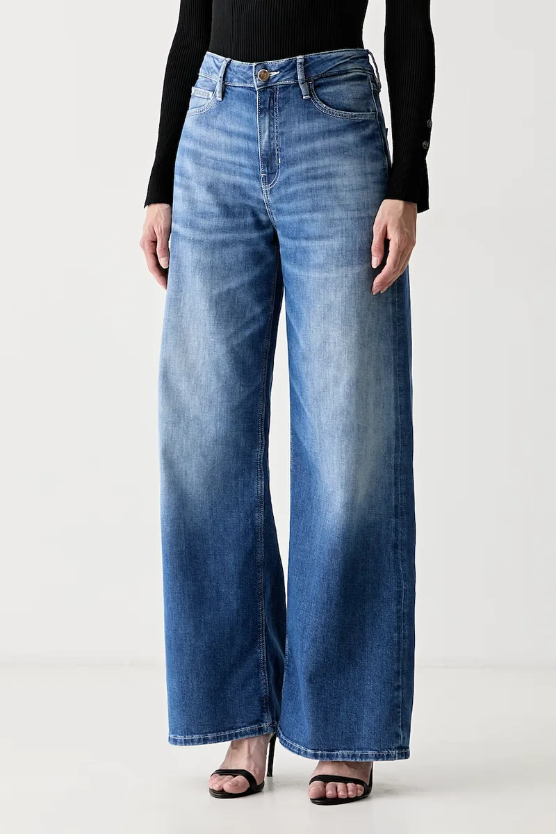 Guess Τζιν wide leg Γυναικεία BELLFLOWER
