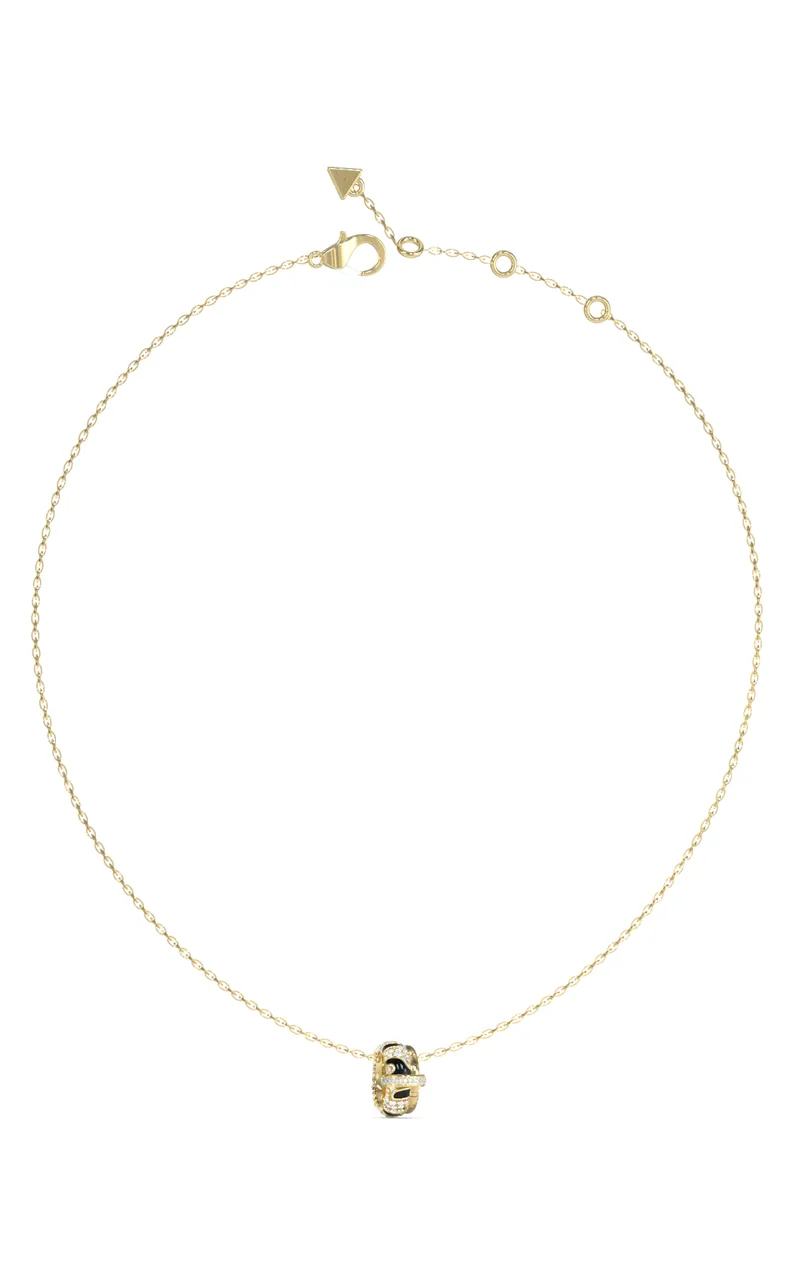 GUESS STEEL FABULOUS ME JUBN05191JWYGBKT/U Κολιέ Χρυσό Με Δίχρωμο Σχέδιο Με Πέτρες