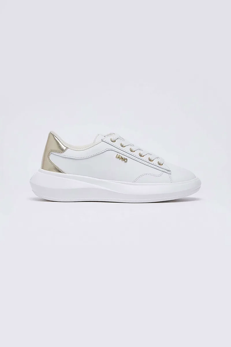 Liu Jo γυναικεία sneakers με χρυσές λεπτομέρειες - BA6069PX026 Λευκό