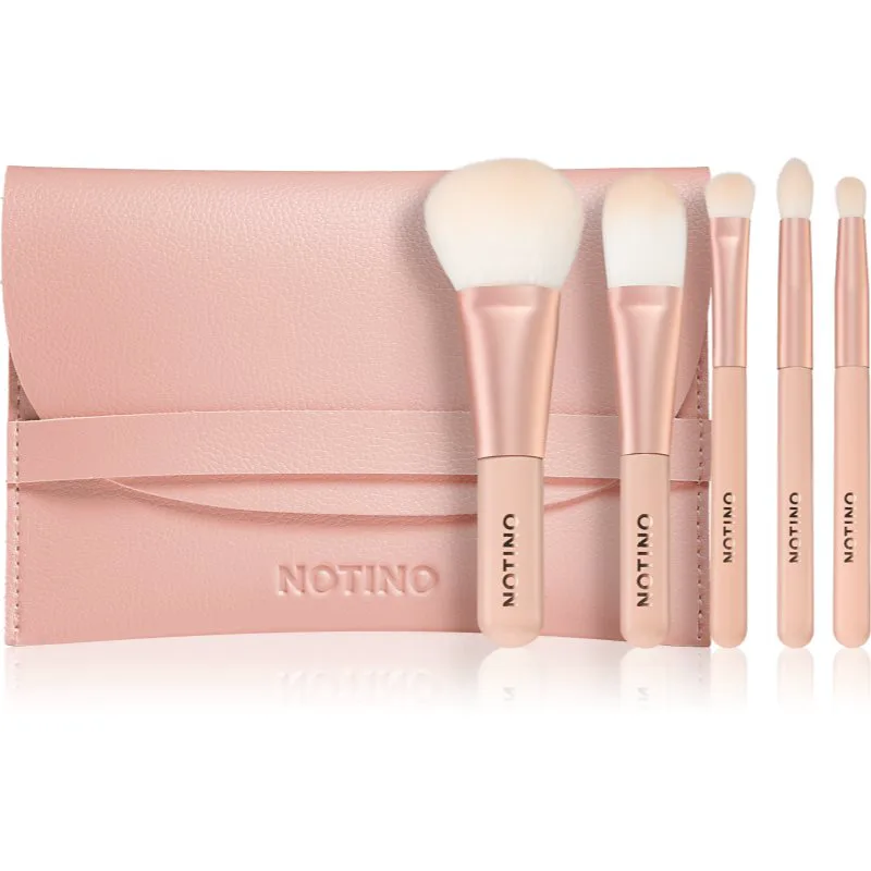Notino Pastel Collection Travel brush set with pouch σετ πινέλων ταξιδιού με τσαντάκι 1 τμχ