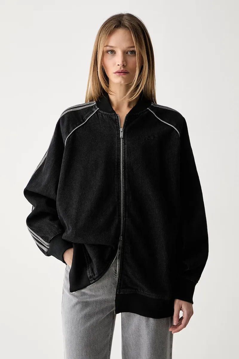 adidas Originals μπουφάν γυναικείο ντένιμ