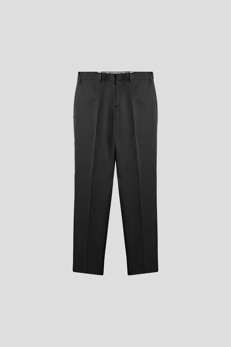 LARDINI Ανδρικό Μαύρο Straight-Leg Pleated Trousers