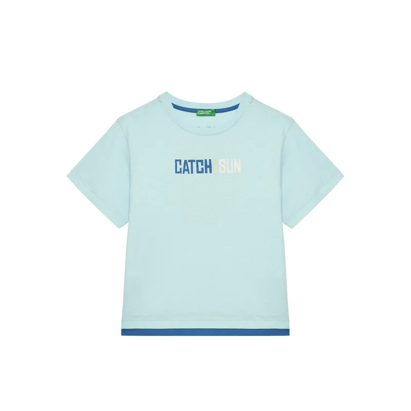 United Colors Of Benetton T-Shirt 3SLUG10JF Μπλε Regular Fit