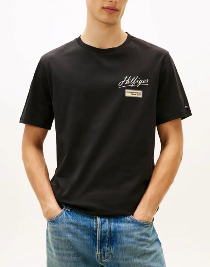 TOMMY HILFIGER MODERN ATH GRAPHIC BADGE TEE MW0MW41471-BDS Black