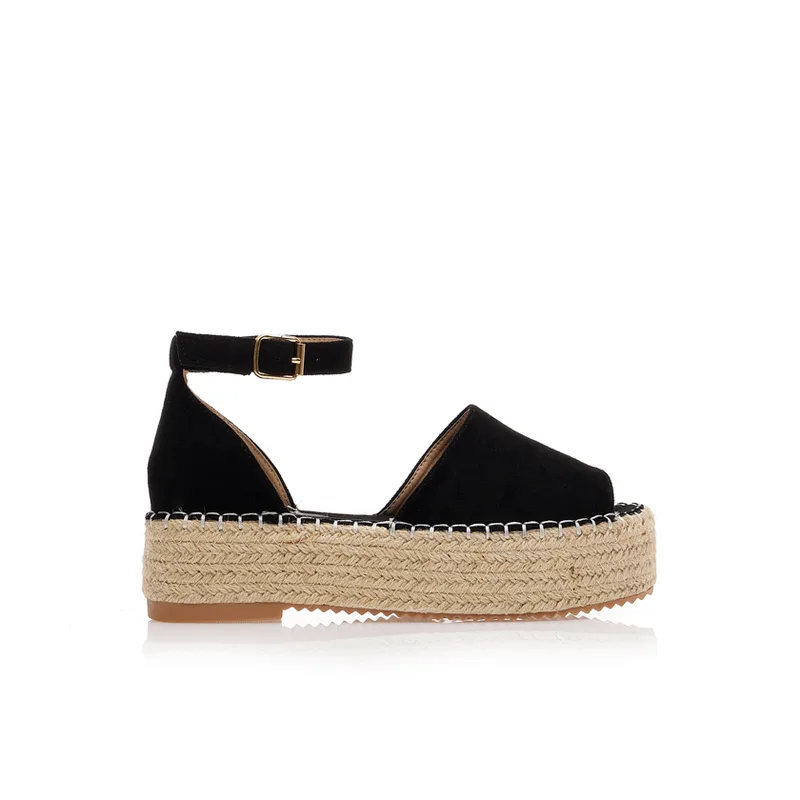 Εσπαντρίγιες flatforms μαύρες σουέτ ΜΑΥΡΟ