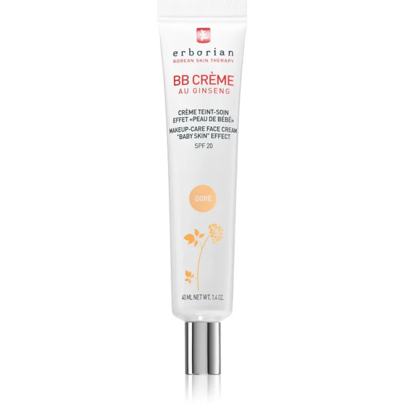 Erborian BB Cream κρέμα με χρώμα για άψογη εμφάνιση της επιδερμίδας SPF 20 μεγάλη συσκευασία απόχρωση Doré 40 μλ