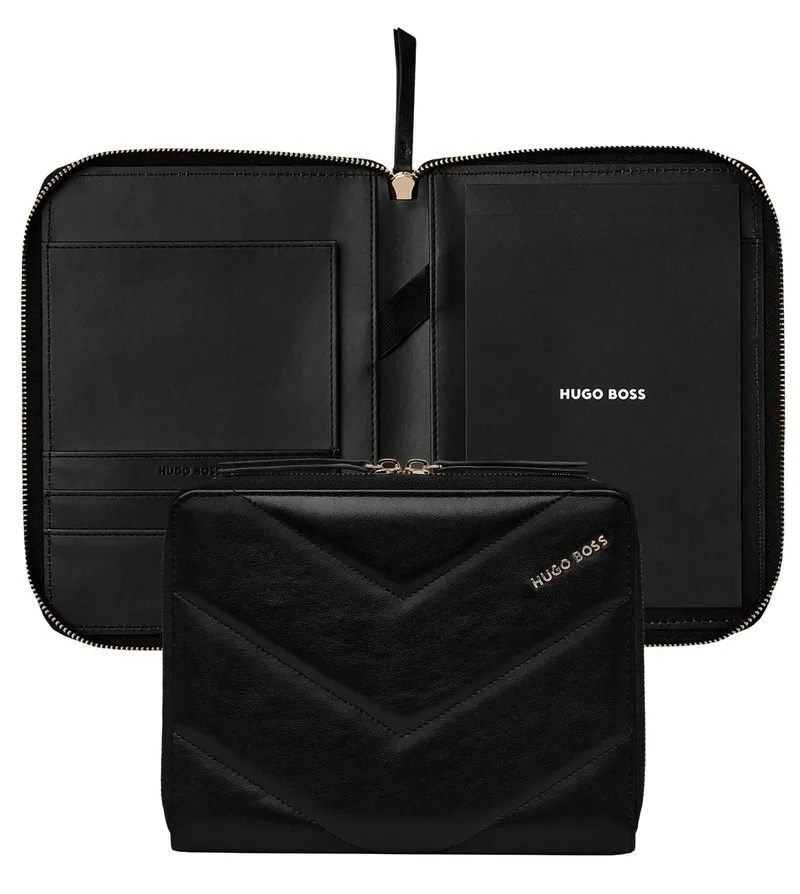 BOSS Φάκελος Α5 από δέρμα Black HTM311A