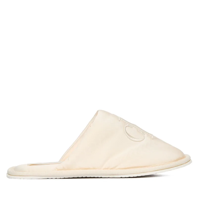 Παντόφλες Σπιτιού Calvin Klein Jeans Slipper Satin Moire YW0YW02053 Εκρού