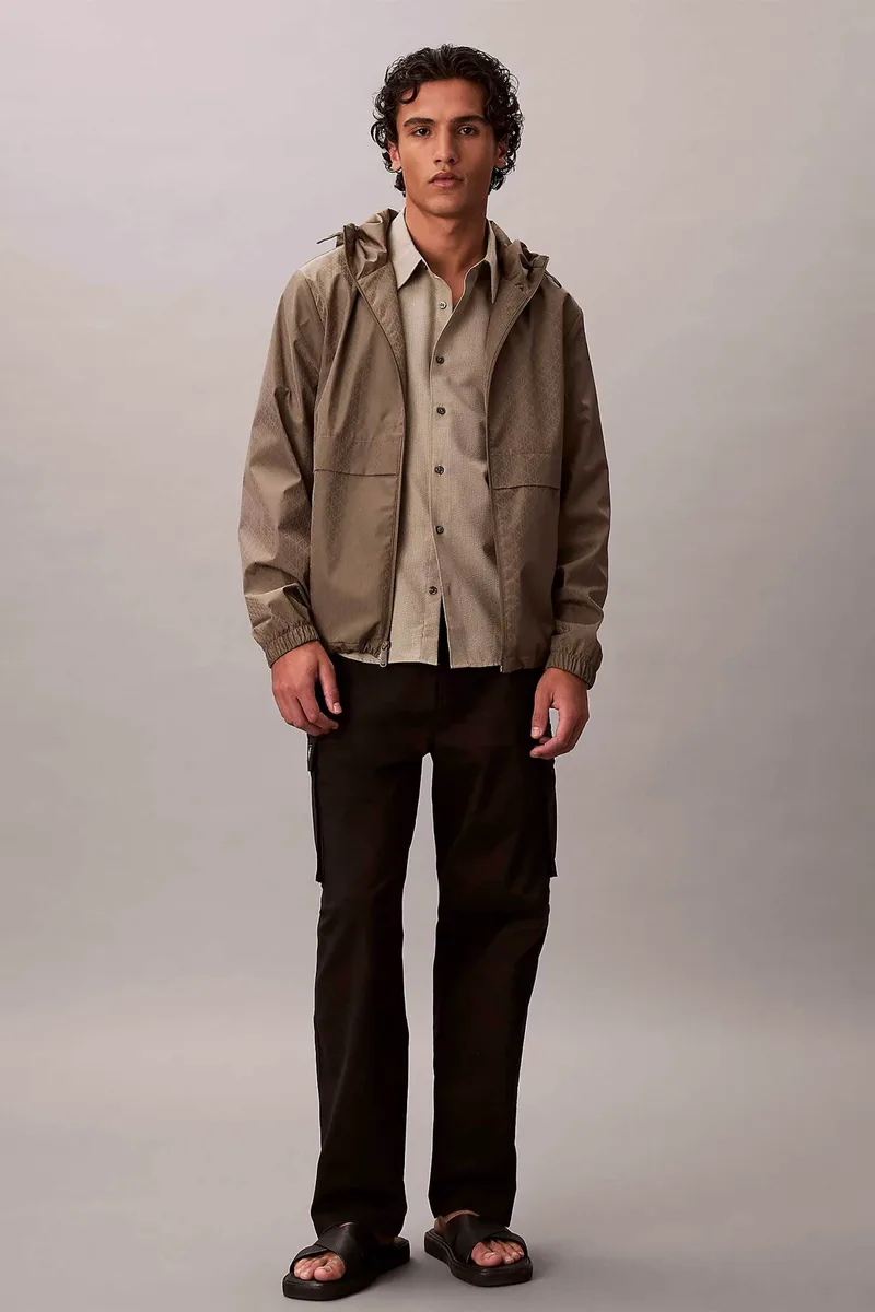 Calvin Klein Jeans ανδρικό παντελόνι cargo μονόχρωμο Regular Fit - LV040EM616 Μαύρο