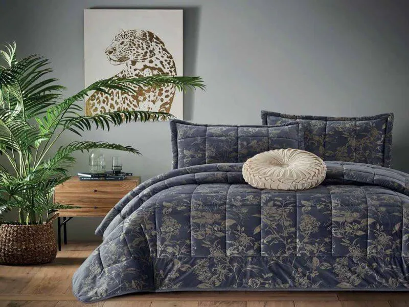 Πάπλωμα Υπέρδιπλο Elegant Βελούδο Γαρύφαλλο 220x240 - Χρυσό