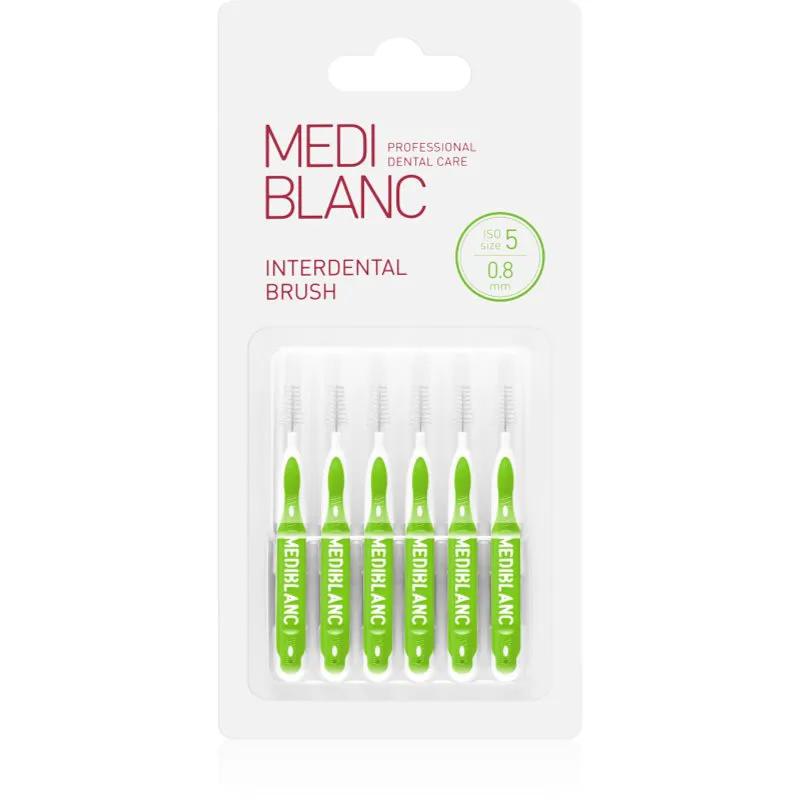 MEDIBLANC Interdental Pick-brush μεσοδόντιο βουρτσάκι 0,8 mm Green 6 τμχ