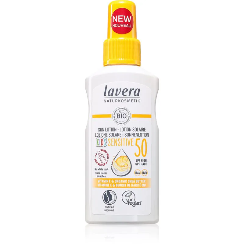 Lavera Kids Sensitive αντηλιακό γάλα για παιδιά SPF 50 100 ml