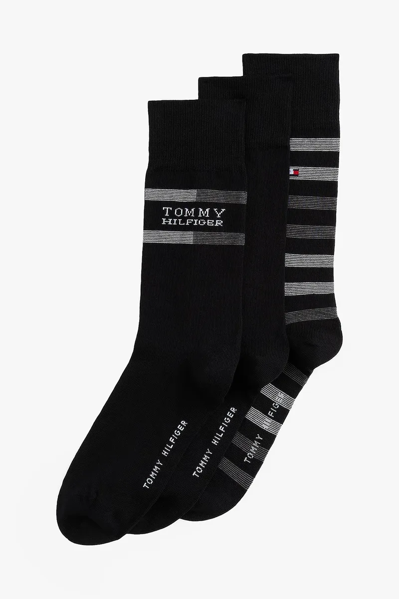 Tommy Hilfiger Ανδρικές κάλτσες σε ειδική συσκευασία TH Men Sock Gift Box Tommy Stripe (Συσκ. με 3 ζέυγη)-701235376-002