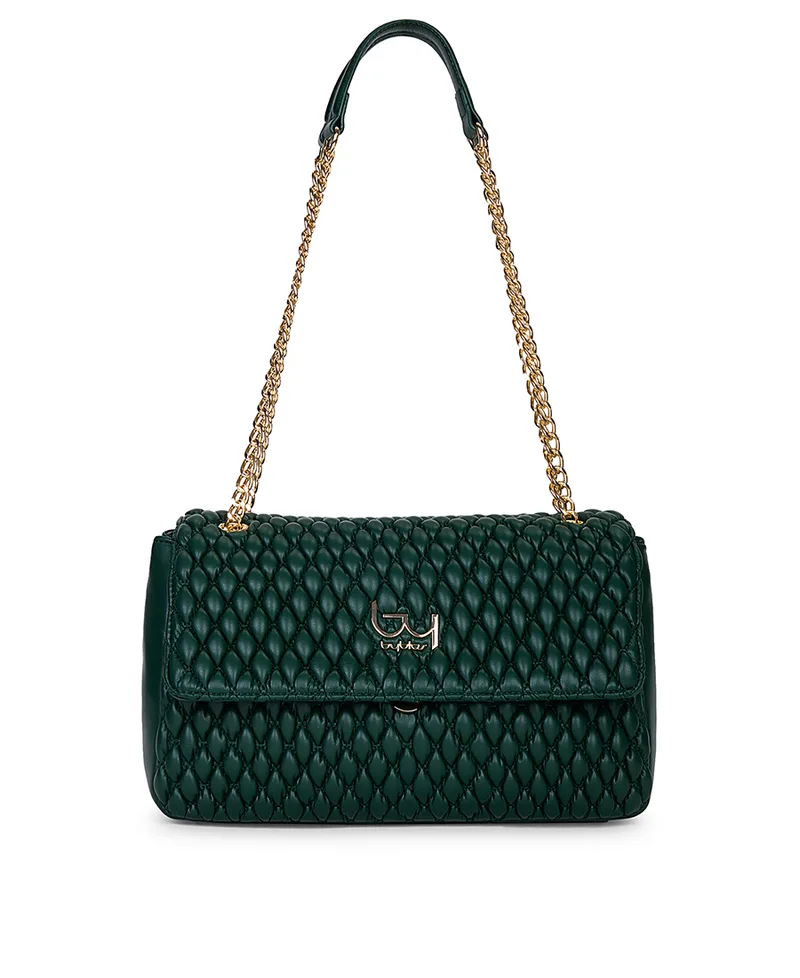 Byblos Γυναικεία Τσάντα Crossbody Καπιτονέ με Λουράκι Ώμου Αλυσίδα σε Πράσινο