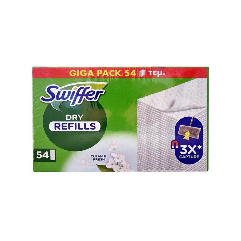 Swiffer Sweeper Ανταλλακτικά Στεγνά Πανάκια Για Το Πάτωμα 54τμχ