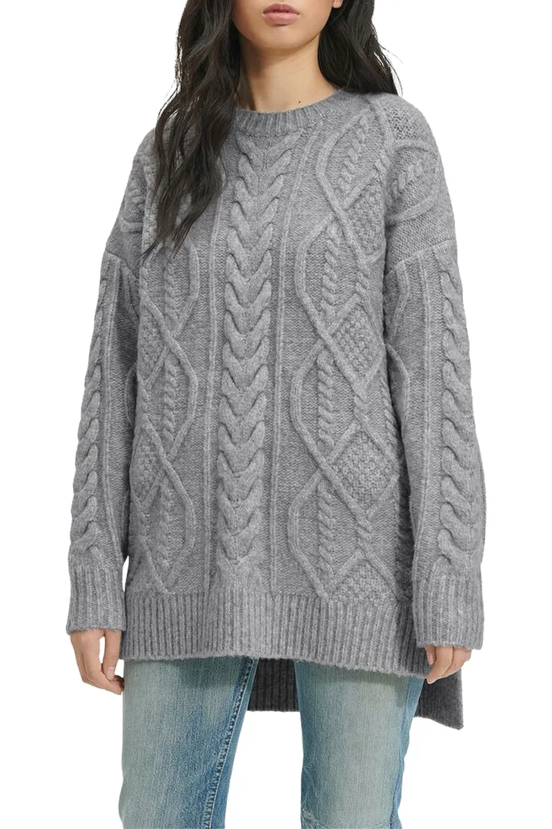 Πουλόβερ Ugg Raelee Cable Knit Sweater Long 1133131-GRHE Γυναικείο